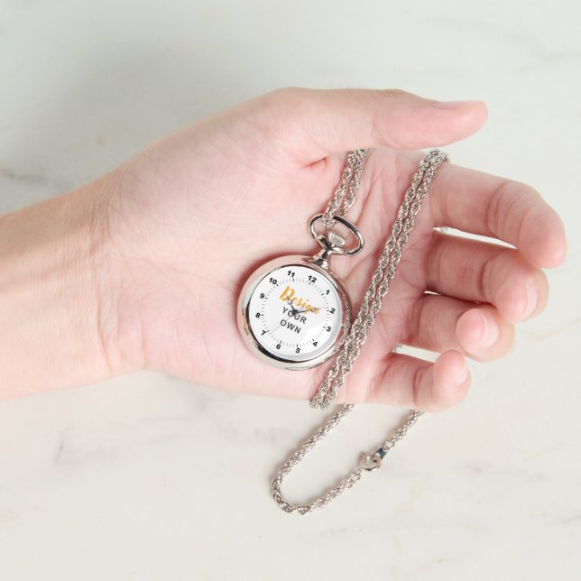CHIC! ⏱️ Custom Silver Necklace Watch Horloge (Hand)