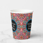 Chic Custom Star Mosaic Kaleidoscope Art Patroon Papieren Bekers (Rechts)