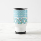 Chic Custom Travel Mug : Bleu, Fun Sheep Motifs (Centre)