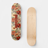 Chic Custom Waterverf Floral Patroon Skateboard (Voorkant)