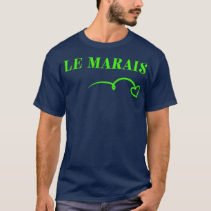 Chic Cute Le Marais Heart Paris Frankrijk T-shirt