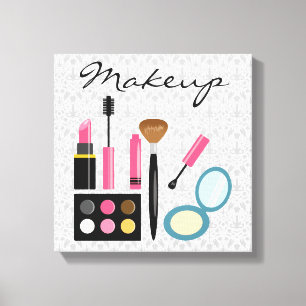 Chic Cute Make-up Kit Canvas Afdruk