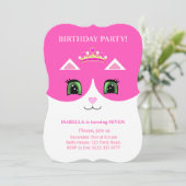 Chic Cute Rose Blanc Tuxedo Chat Invitation (Debout devant)