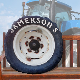 Chic Cute Rustic,  band met witte en zwarte naam Rond Kussen