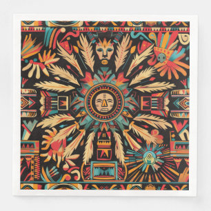 Chic Cyaan "Aztec Dream" Elegant Dinner Paper Napk Servet