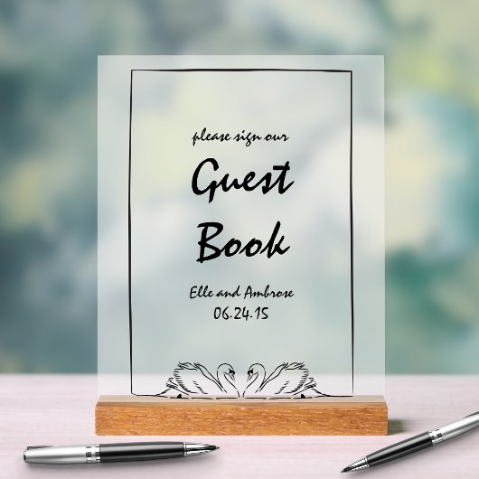 Chic cygne moderne S'il vous plaît signer notre li