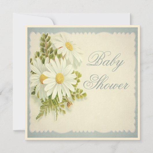 Chic  Daisies Baby shower Kaart (Voorkant)