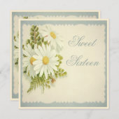 Chic  Daisies Sweet 16 Kaart (Voorkant / Achterkant)