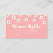 Chic Daisy Flower Blush Pink Diaper Raffle Informatiekaartje (Voorkant)