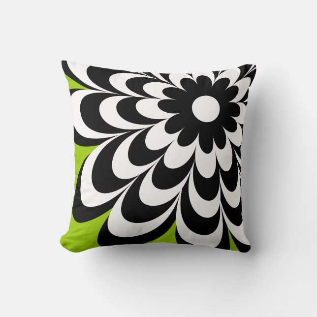 Chic Daisy Personalized Sierkussen - Lime Green (Voorkant)
