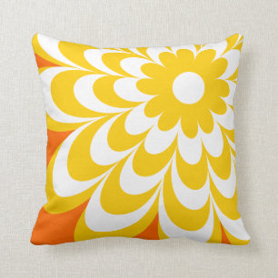 Chic Daisy Persoonlijk Sierkussen - Oranje