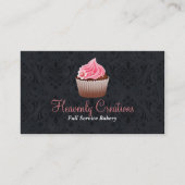 Chic Damask en Cupcake Bakery Visitekaartje (Voorkant)