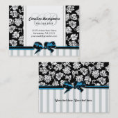 Chic Damask en Striped Visitekaartje (Voorkant / Achterkant)