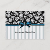 Chic Damask en Striped Visitekaartje (Achterkant)