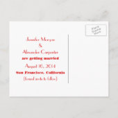 Chic Damask Enregistrer la date carte postale, rou (Dos)