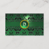 CHIC DAMASK GEM MONOGRAM green Visitekaartje (Achterkant)