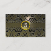 CHIC DAMASK GEM MONOGRAM grijs Visitekaartje (Achterkant)