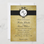 Chic Damask  Monogram Weddenschap Foto Kaart (Achterkant)