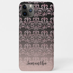Chic  Damask Roos Gold en Black iPhone 11 Pro Max Hoesje
