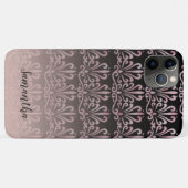 Chic Damask Roos Goud en Zwart Case-Mate iPhone Case (Achterkant (horizontaal))