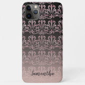 Chic Damask Roos Goud en Zwart Case-Mate iPhone Case (Achterkant)
