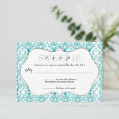 Chic Damask RSVP [Blauwgroen] (Staand voorkant)