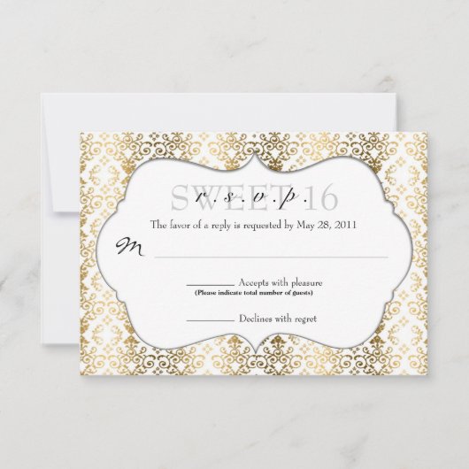 Chic Damask RSVP [Or] (Devant)