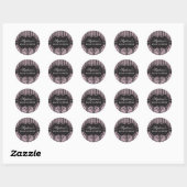 Chic Damask & Stripe Baby shower Favoriser Sticker (Feuille)