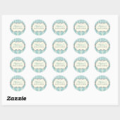 Chic Damask & Stripe Baby shower Favoriser Sticker (Feuille)