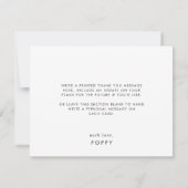 Chic Dark Black Grad Casquette Carte de remercieme (Dos)