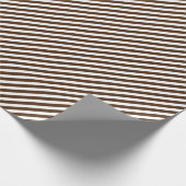 Chic Dark Coffee Brown White Stripes Pattern Cadeaupapier (Hoek)