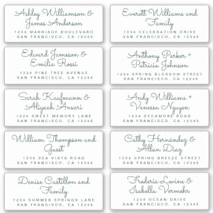 Chic Dark Green Calligraphy Étiquettes de adresse 