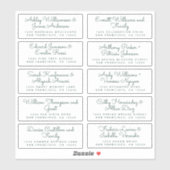 Chic Dark Green Calligraphy Étiquettes de adresse (Feuille)