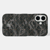Chic Dark Olive Camo Roos Goud Geometrisch Monogra Case-Mate iPhone Case (Achterkant (horizontaal))