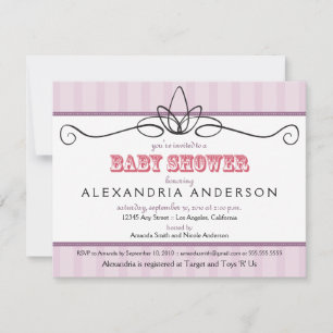 Chic Deco Aangepaste Baby shower Uitnodiging (lave