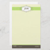 Chic Deco Limoen Gepersonaliseerd briefpapier (Voorkant / Achterkant)