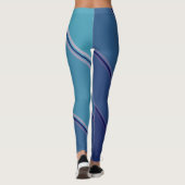 Chic Deep Blue onder Eggshell Blue Banded Print Leggings (Achterkant)