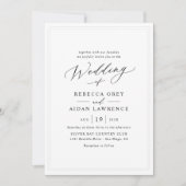 Chic Delicate Border Modern Script Wedding Kaart (Voorkant)