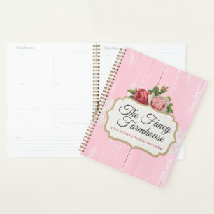 Chic Démodé Bois Rustique Fleurs Roses Floral Vint