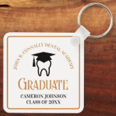 Chic Dental School Custom Goud Afstuderen Gift Sleutelhanger (Achterkant)