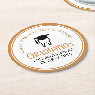 Chic Dental School Custom Tandarts Afstudeerfeest Ronde Kartonnen Onderzetter