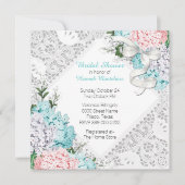 Chic dentelle et Hydrangeas Invitation de la douch (Devant)