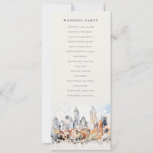 Chic Denver Colorado Programme de mariage Skyline (Dos)