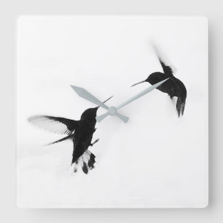 Chic Design Hummingbird Clock Vierkante Klok