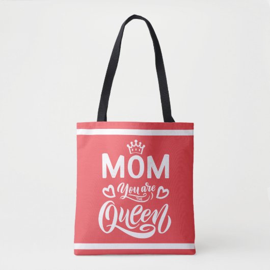 Chic Design Typografie mama Je bent de koningin Draagtas (Voorkant)