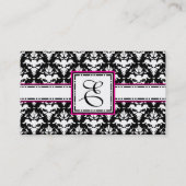 Chic Designer Lady Roze en Zwart Monogram Visitekaartje (Achterkant)