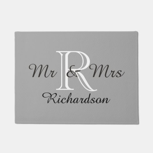CHIC DEUR MAT_"Mr & Mrs."_NAME/MONOGRAM Deurmat (Voorkant)