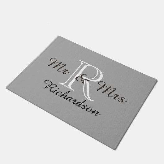 CHIC DEUR MAT_"Mr & Mrs."_NAME/MONOGRAM Deurmat (Schuin)