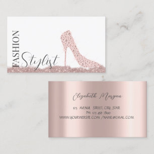 Chic Diamanten Hoge Hakken Roze Goud  Visitekaartje