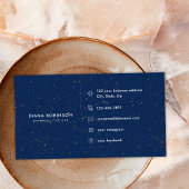 Chic Diamond Blue Agate Initiaal D Letter Monogram Visitekaartje